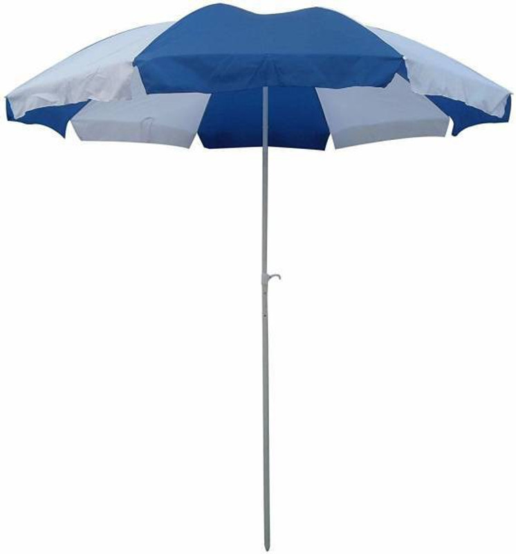 flmas Outdoor Garden 7 Feet Size with Tripod Stand Umbrella (Blue And White) Umbrella(Blue, White)