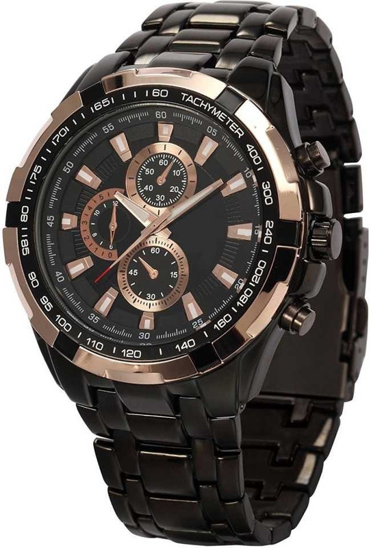 pbsstyle METALLICCURREN BLACK DECKER ROSE GOLD BIG SIZE DIAL -35 MM Analog Watch  - For Men