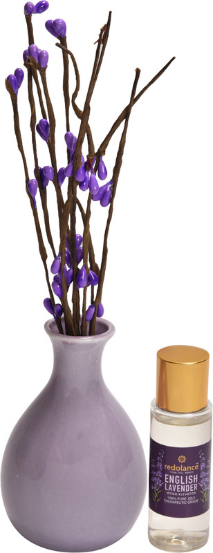 redolance scented reed diffuser LAVENDER oil 30ml ceremic pot PURPLE colour LBH (INC) 2.5x2.5x4 for home, office and spa. Aroma Oil (Pack of 1)(30 ml)