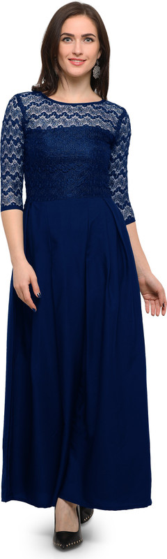 sbj collections Women Gown Blue Dress