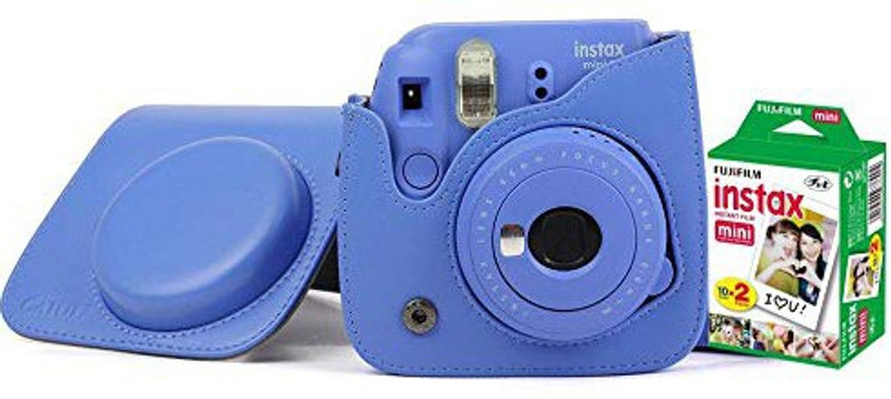 Fujifilm Instax Mini 9 Camera With Leather Bag and 20x Film Sheet - Cobalt Blue Instant Camera(Blue)
