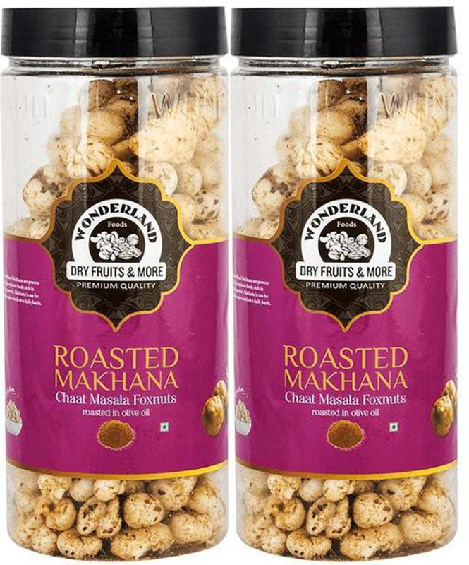 Wonderland Makhana Premium Chaat Masala Foxnuts (Pack of 2-100g Each) Assorted Nuts(2 x 100 g)