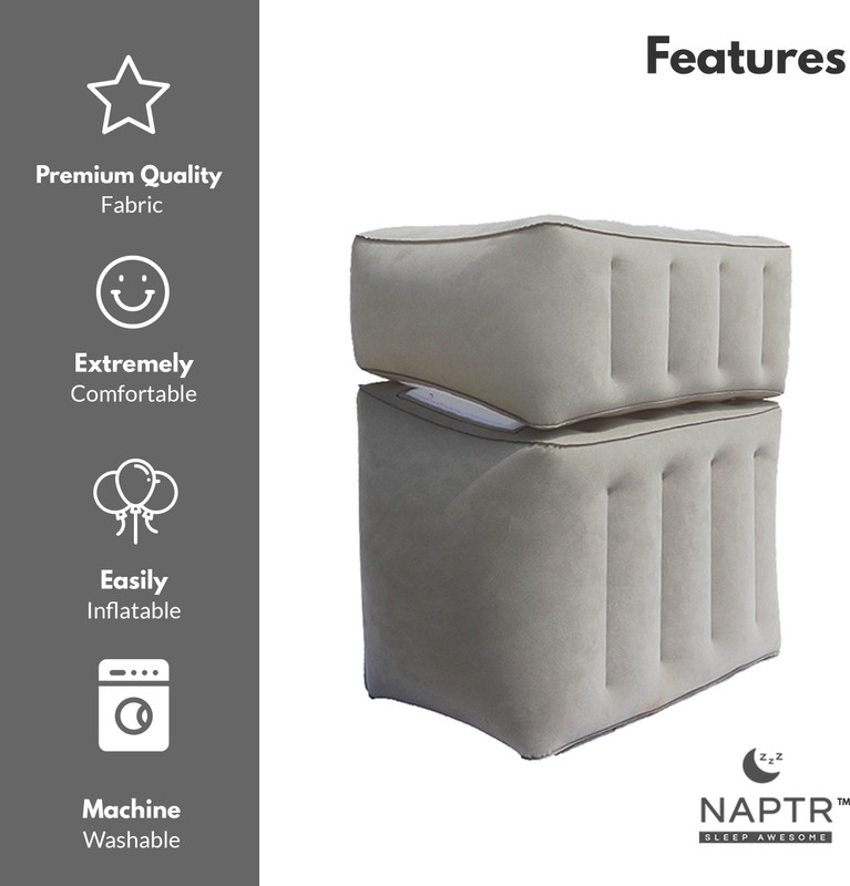 Buy NAPTR Leg Rest Pillow Inflatable Travel Pillow Grey Online at