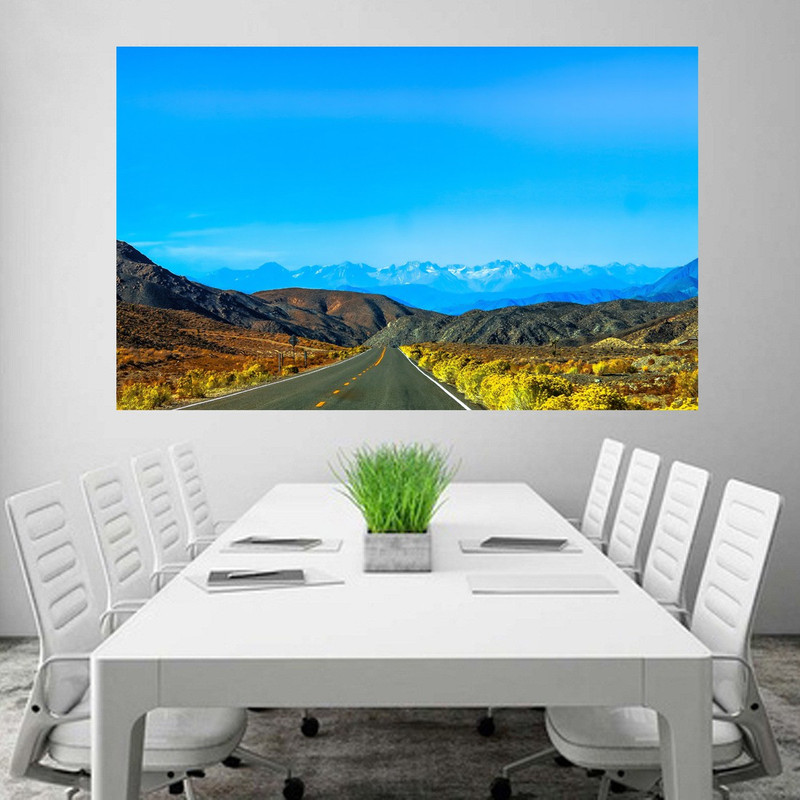 Asphalt Blue Sky Clouds Wallpaper Poster No Framed Large Painting On Canvas Wall Art Picture for Home Decoration Wall Decor Poster Paper Print(48 inch X 24 inch)