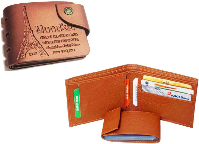 mundkar Men Tan Artificial Leather Wallet(8 Card Slots)