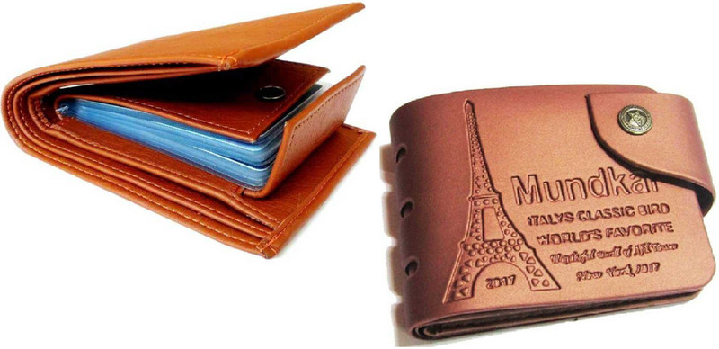 mundkar Men Tan Artificial Leather Wallet(8 Card Slots)
