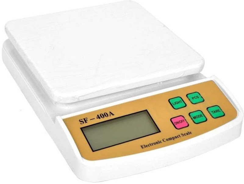 Gentle e kart SF-400A 10 Kg/1 g Digital with Backlight Electronic Weighing Scale for Household Kitchen Weighing Scale(White)
