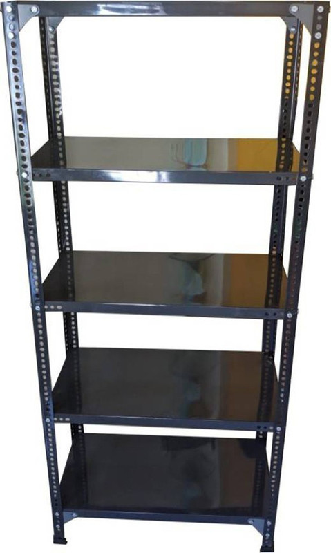 s k modern art Metal Slotted Angle Rack (Grey Colour, 18 X 24 X 72 Inch) Metal Open Book Shelf(Finish Color - Grey Colour)