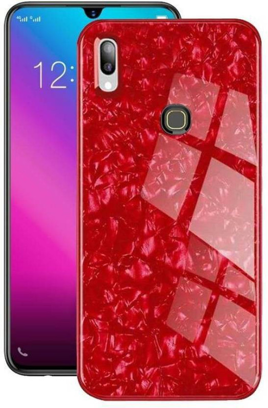 mhub Back Cover for Mi Redmi Note 7 Pro(Red Marble Glass, Dual Protection)