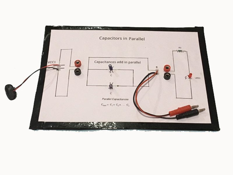 project hub Capacitors in Parallel Electricity project (Base-cardboard) Educational Electronic Hobby Kit