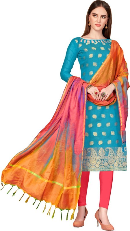 Saara Chanderi Woven, Embellished Salwar Suit Material(Unstitched)
