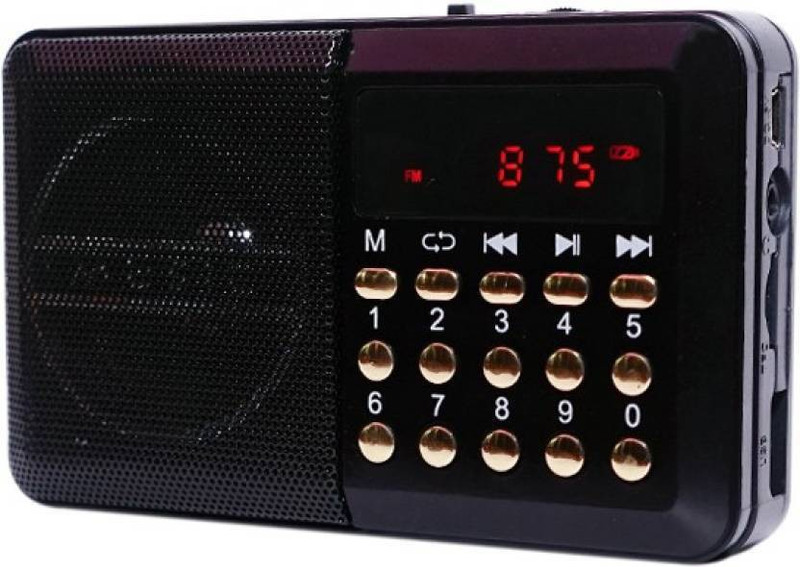 CRETO OD-SM305 Portable Digital Fm Radio USB-SD Card Player Supports Headphone Out FM Radio(Black)