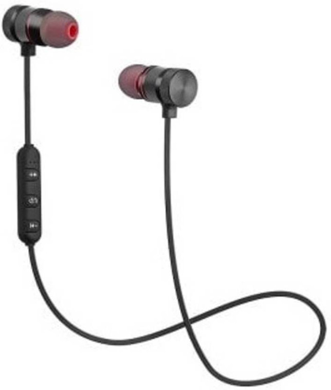 blue india Bluetooth_Magnet Wireless_Stereo Sports Earphones With Mic Bluetooth Headset with Mic(Black, In the Ear)