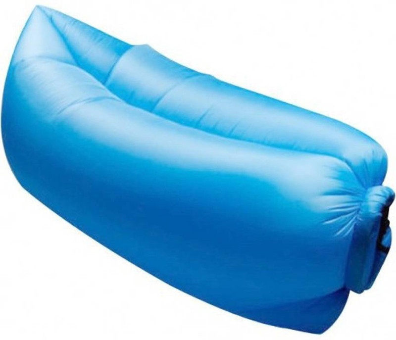 iskenterprise Lazy Air Bag Bed Polyester 3 Seater Inflatable Sofa(Color - Blue)
