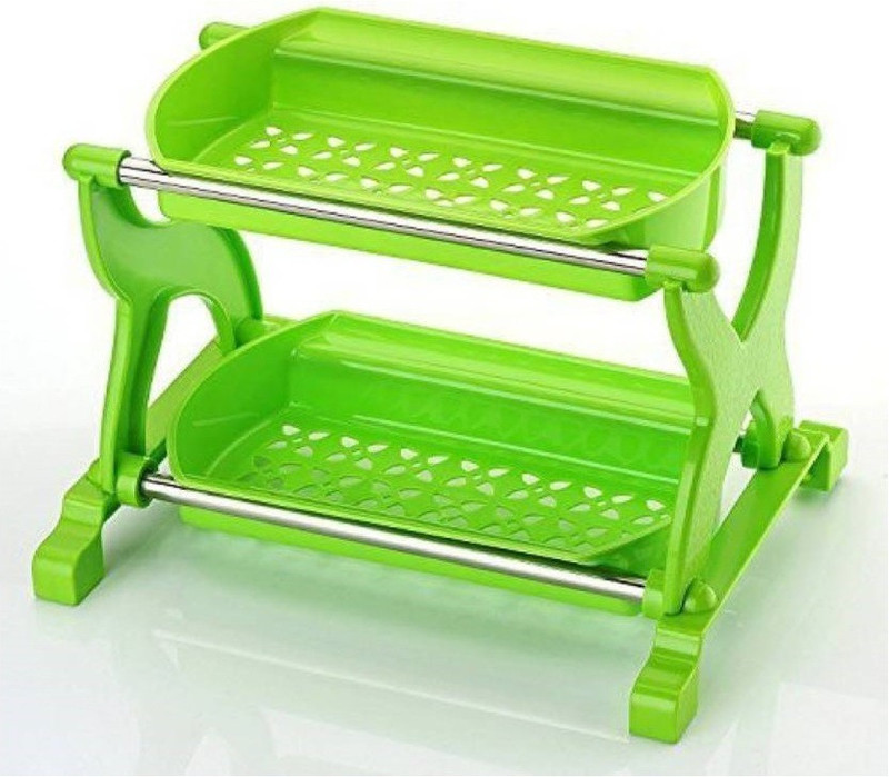 incredible 2 Layer Organizar Storage basket Plastic Kitchen Rack(Multicolor)