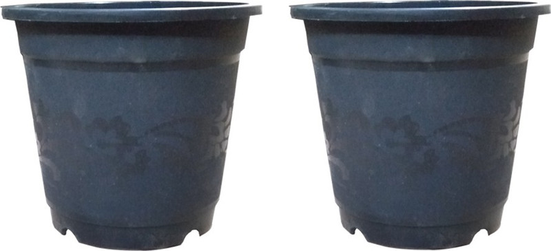 anand vatika Florel pot 5 inch Black Plant Container(Plastic, External Height - 12 cm)