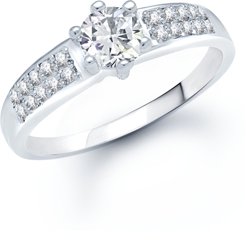 VK Jewels VK Jewels Well Design Rhodium Plated (CZ) Ring Alloy Cubic Zirconia Rhodium Plated Ring