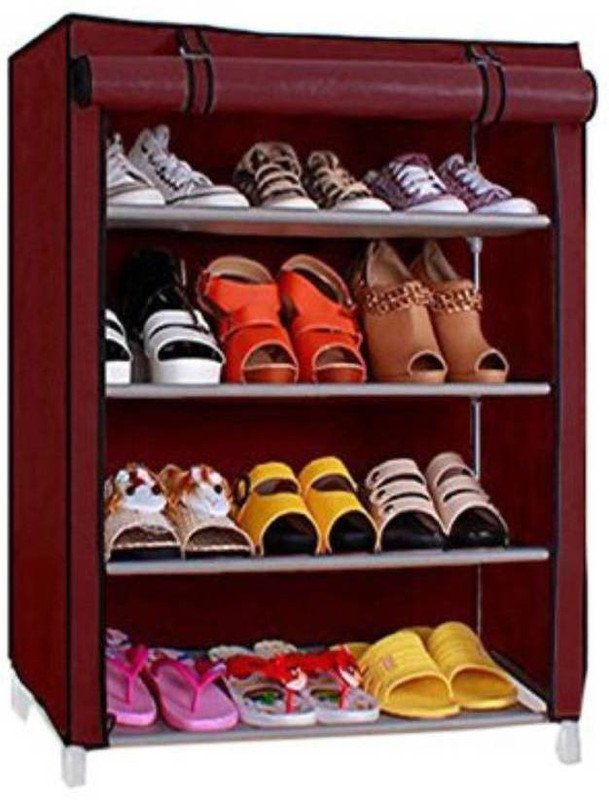 kushaan Carbon Steel Collapsible Wardrobe(Finish Color - win red)