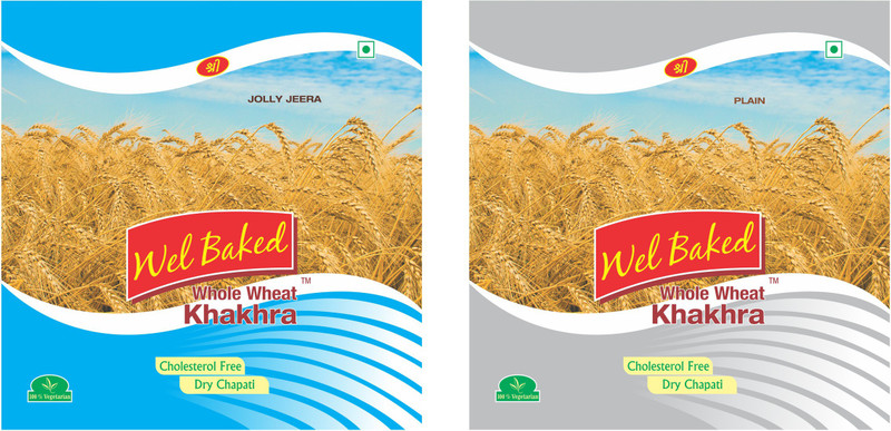 wel baked PLAIN (Sada) Combo Khakhra (Pack of 2)(Pack of 2, 2 x 200, 400 g)