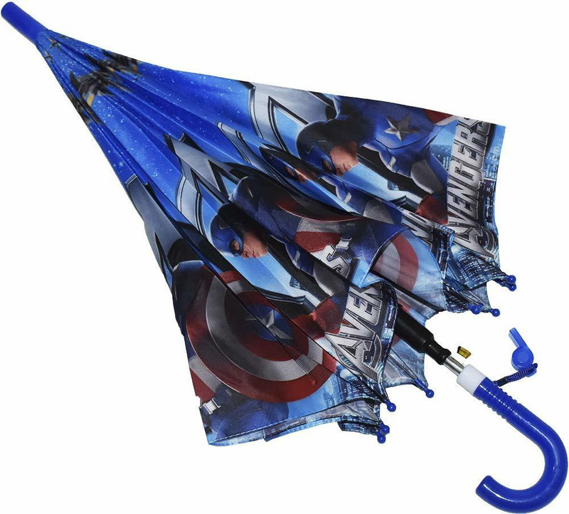 vibgyor products Superhero Umbrella / Get This Man a Shield! Superhero Umbrella for Kids / Umbrella for Boys / Captain America Umbrella / Umbrella for Children ( 1 pcs Random Design) Umbrella(Blue)