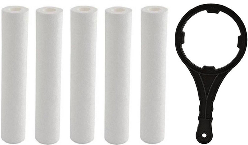 Anveeras 5 Spun Filter for RO Purifiers with Single Spanner Solid Filter Cartridge(5, Pack of 6)