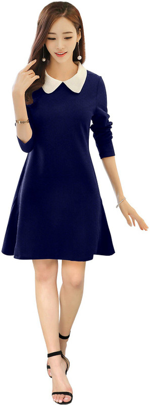 skyfall Women Skater Blue Dress