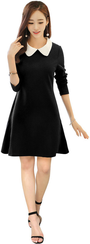 skyfall Women Skater Black Dress