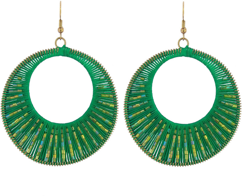 abhisu antique jewellery Antique hand made stunning thread earring for girls or women Copper, Glass Earring Set