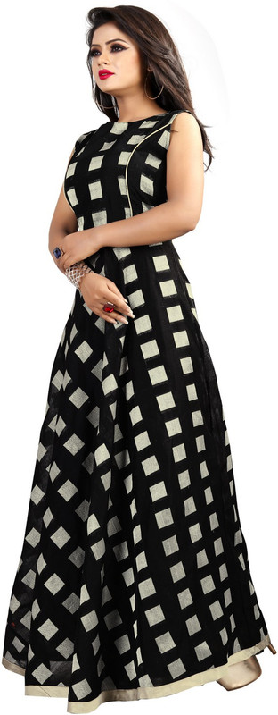 jodhanienterprise Women Gown Black Dress