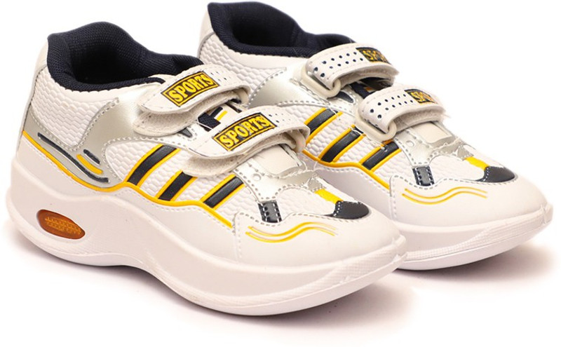 continue star Boys & Girls Velcro Sneakers(White)