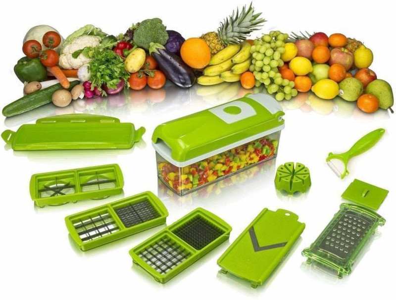 woms nicer113 Vegetable & Fruit Grater & Slicer (1 SET OF CHOPPER & SLICER) 12 blades Multicolor Kitchen Tool Set(Multicolor)