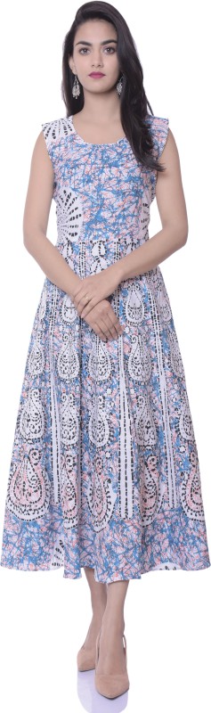 Jaipur Nagri Women Fit and Flare Multicolor Dress