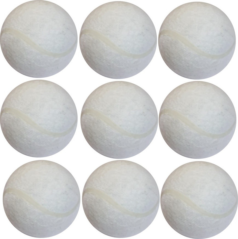 TROFT white tennis ballsck of 9 white Tennis Ball(Pack of 9, White)