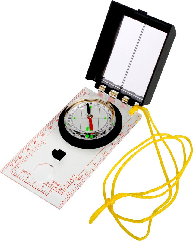 JMALL Folding Multifunctional Compass Mirror Meter Magnifier - 18 Compass(White)