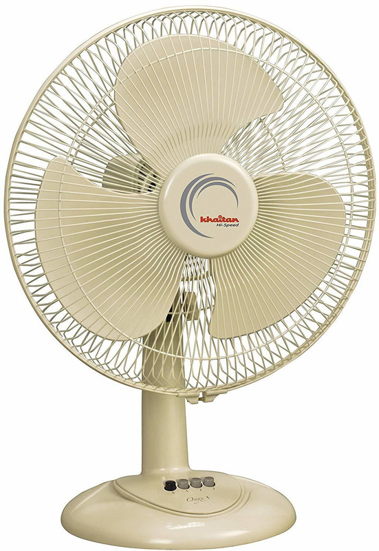 khaitan Onyx 400mm 55-Watt Hi-Speed Table Fan 3 Blade Table Fan(White, Pack of 1)