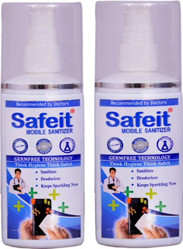 safeit Mobile Sanitizer, Mobile Cleaner, Gadgets Cleaner, LCD-LED, TV, CAMERA  Lens Cleaner(100 ml, 6 inch, Pack of 2)