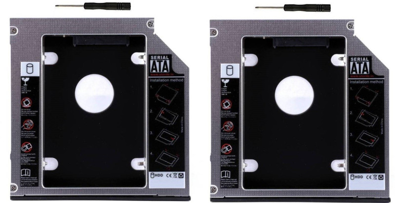 Etake Universal 2nd Hard Drive Bay Caddy For CD/DVD-ROM, (Pack of 2) 9.5mm Caddy For Universal 2.5