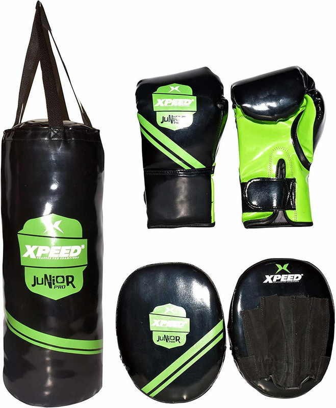 XpeeD Small Boys Punching Bag Filled 2Ft. Focus Pad & Glove 6-8 Yr Boxing Kit