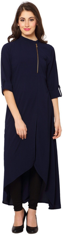 vivaanetrade Festive & Party Self Design Women Kurti(Blue)