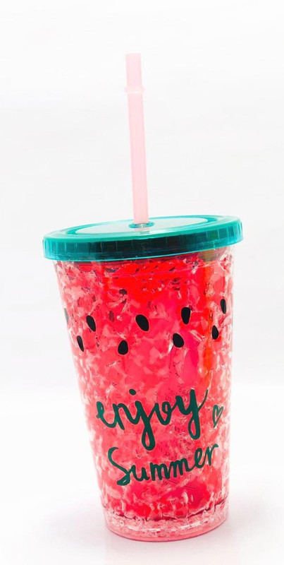 jumbura Acrylic Frosty Freezing Gel Mason Jar Ceramic, Plastic Mug(350 ml)