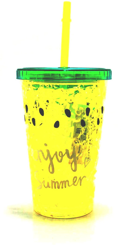 jumbura Acrylic Frosty Freezing Gel Mason Jar Ceramic, Plastic Mug(350 ml)