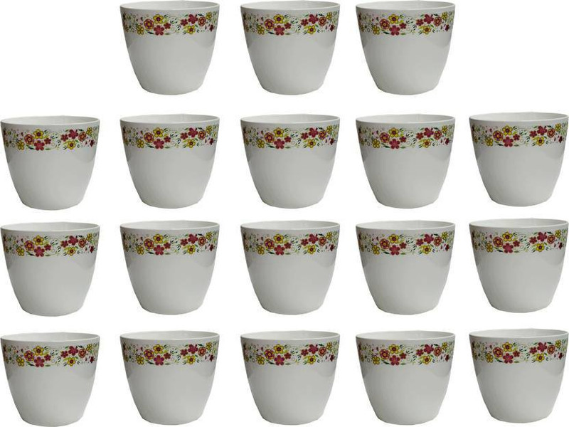 anand vatika Flower Pot Emerald White Plant Container(Plastic, External Height - 11 cm)