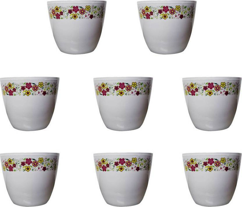 anand vatika Flower Pot Emerald White Plant Container(Plastic, External Height - 11 cm)