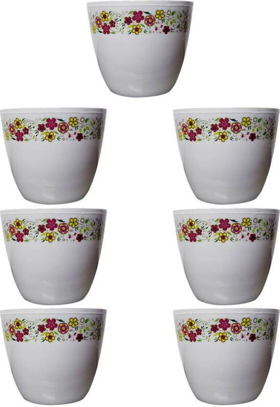 anand vatika Flower Pot Emerald White Plant Container(Plastic, External Height - 11 cm)