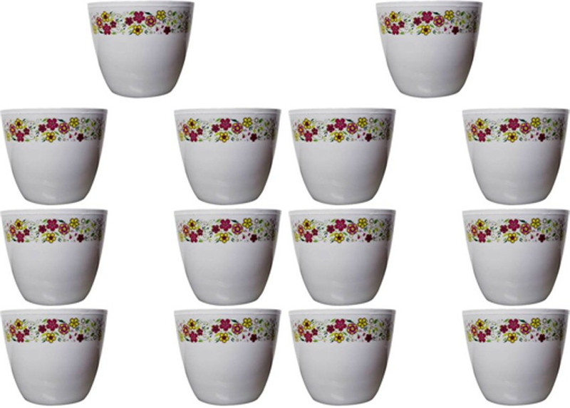 anand vatika Flower Pot Emerald White Plant Container(Plastic, External Height - 11 cm)