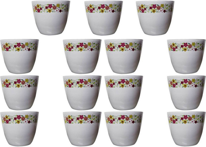 anand vatika Flower Pot Emerald White Plant Container(Plastic, External Height - 11 cm)