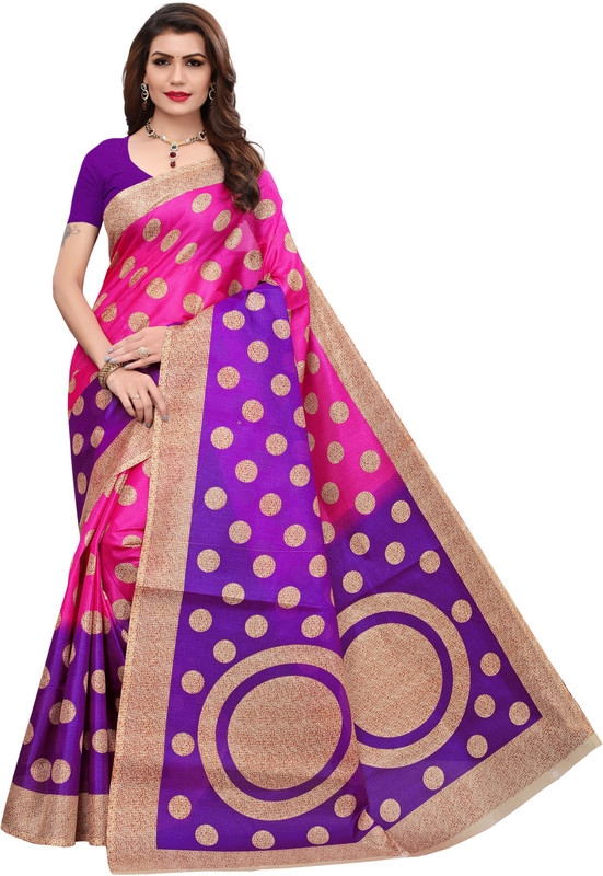 comenshop Printed Fashion Cotton Blend Saree(Multicolor)