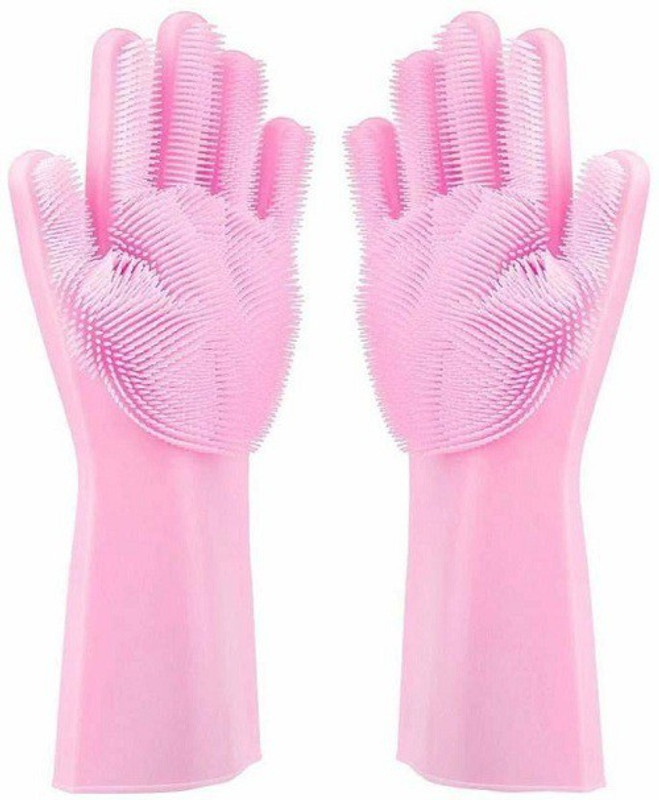 crafting maker Magic Silicone Scrubbing Gloves Wet and Dry Disposable Glove(Free Size)