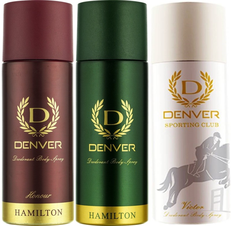 Denver Honor, Green Hamilton, Sporting Victor Deodorant Spray - For Men(495 ml, Pack of 3)