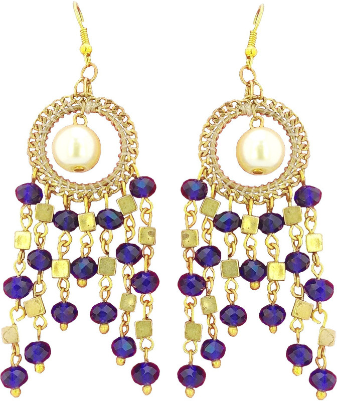 abhisu antique jewellery Hand Made Antique pearl with stone Earrings for party Pearl Copper, Brass, Stone Tassel Earring